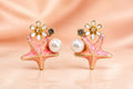 Blush Pearl Starflower Stud Earrings