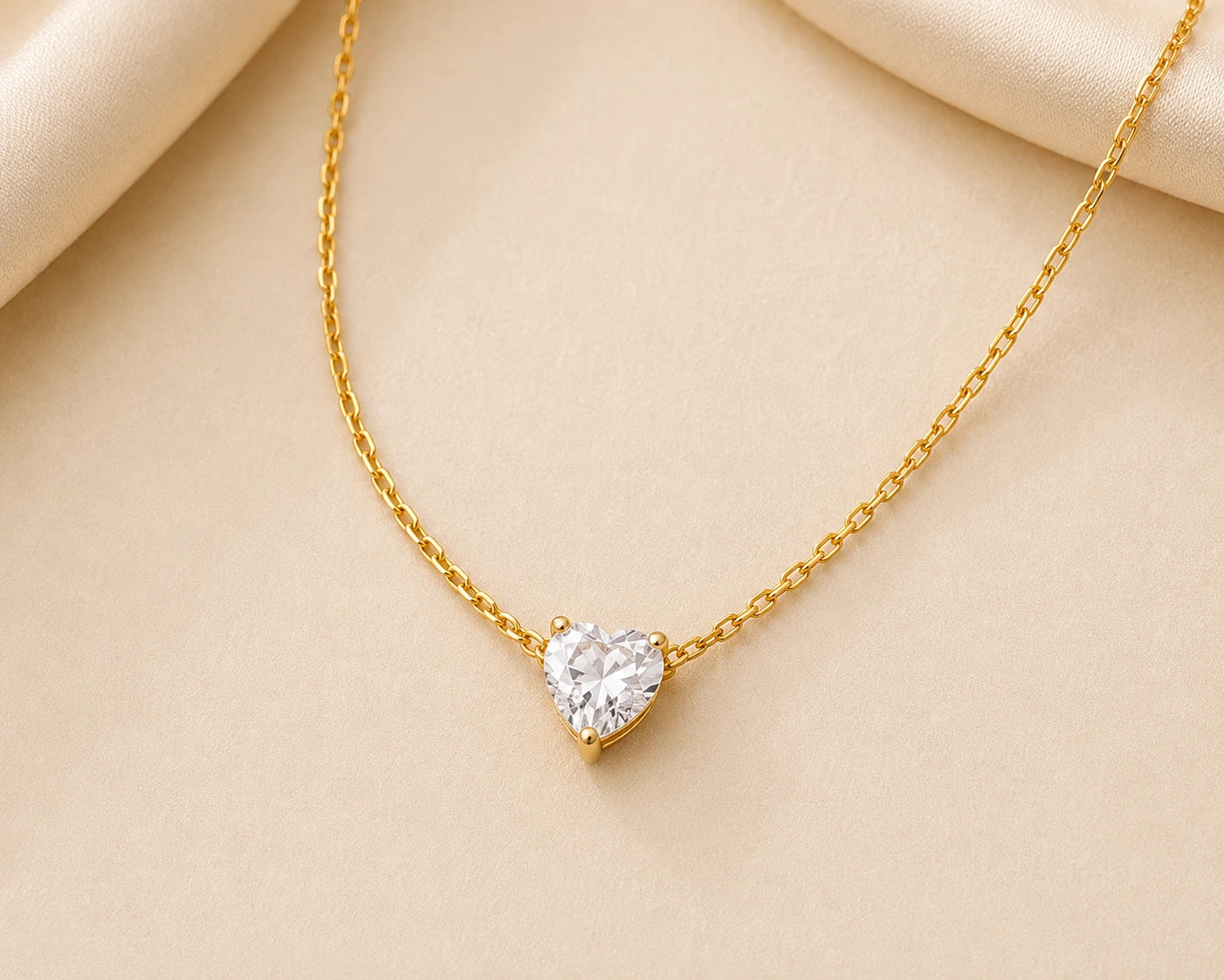 Crystal Heart Anti Tarnish Necklace
