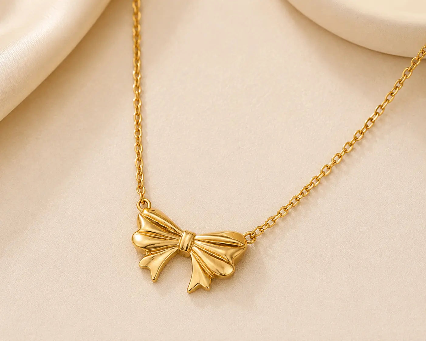 Golden Bow Anti Tarnish Necklace