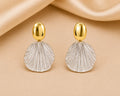 Golden Shell Anti Tarnish Statement Earrings