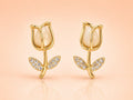 Golden Tulip Crystal Anti Tarnish Earrings