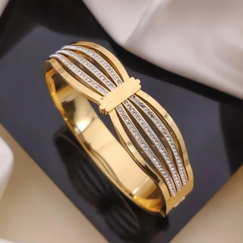 Gold Multi Line Anti Tarnish Bracelet
