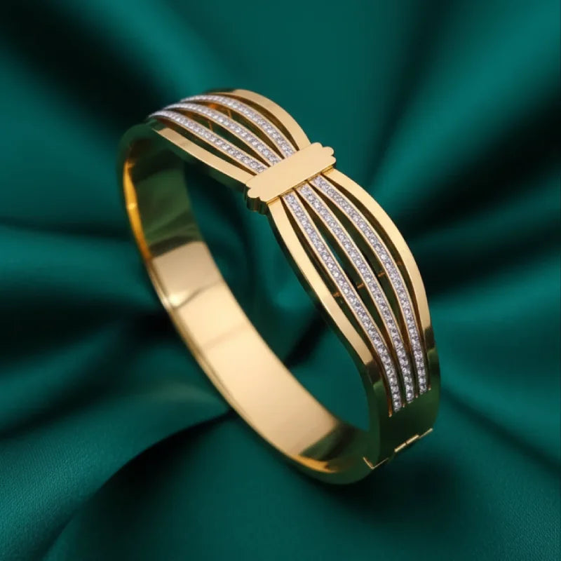 Gold Multi Line Anti Tarnish Bracelet