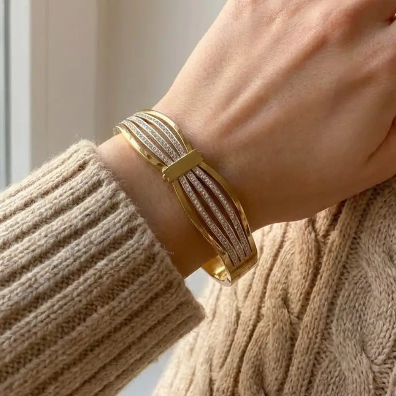 Gold Multi Line Anti Tarnish Bracelet