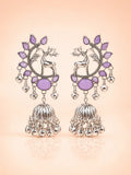 Lavender Deer Kashmiri Jhumka Earrings