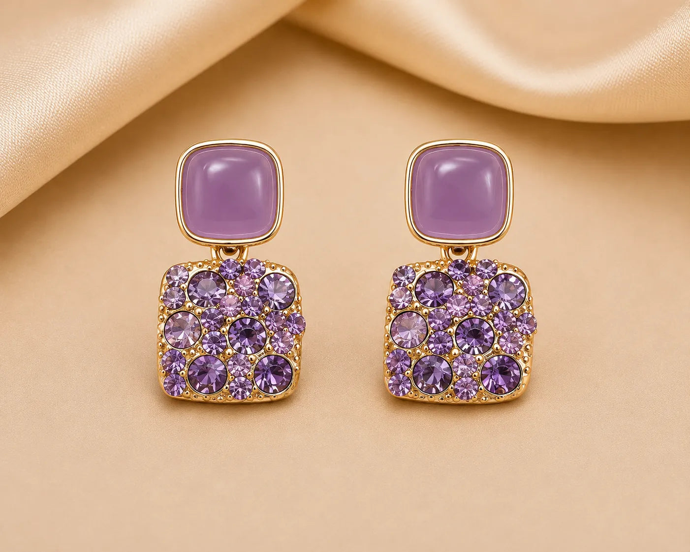 Lavender Luxe Anti Tarnish Statement Earrings