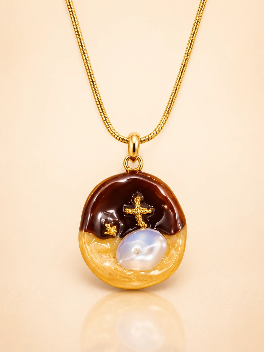 Midnight Pearl Anti Tarnish Pendant Necklace