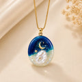 Ocean Moon Pearl Anti Tarnish Pendant Necklace