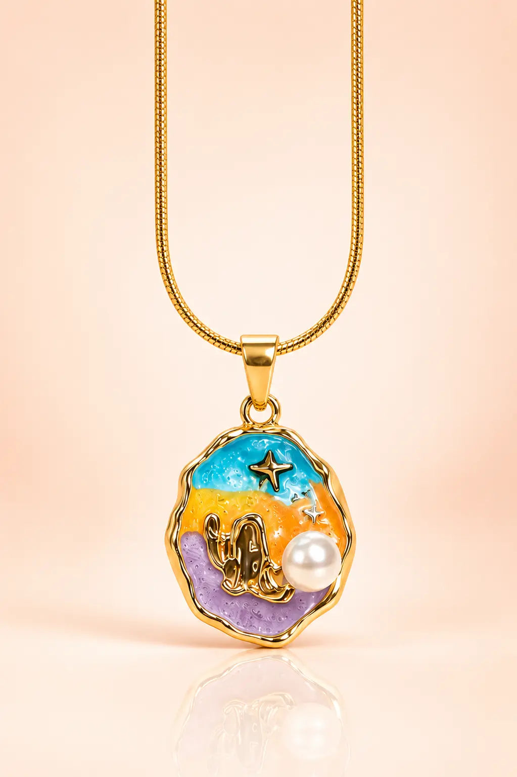 Ocean Pearl Starfish Anti Tarnish Pendant