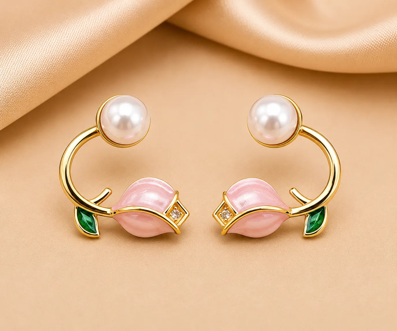 Pearl Blossom Anti Tarnish Statement Earrings