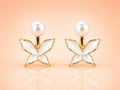 Pearl Flutter Anti Tarnish Butterfly Earrings