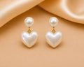 Pearl Heart Anti Tarnish Drop Earrings