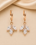 Rose Crystal Bloom Anti Tarnish Hoop Earrings